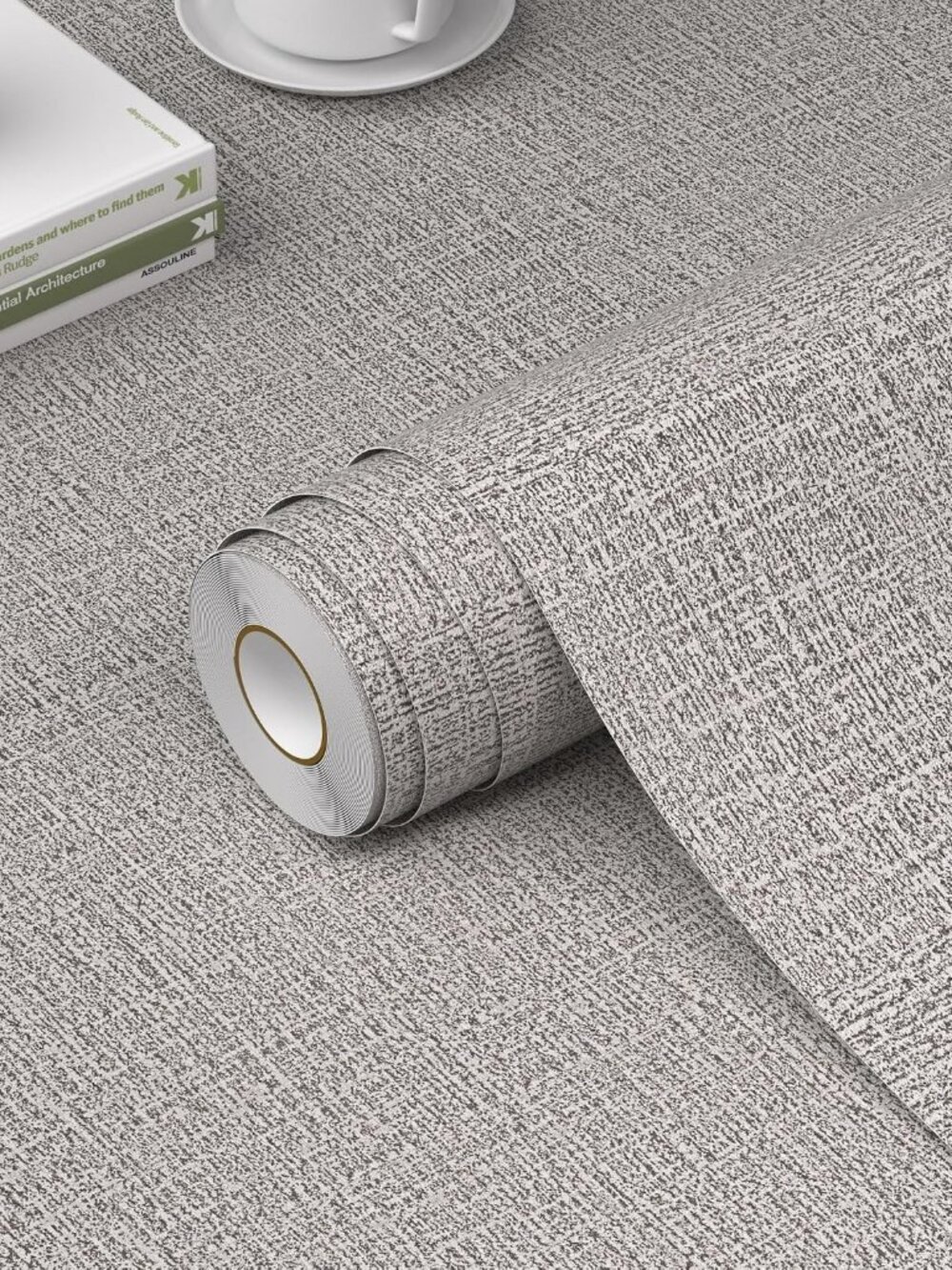 Grasscloth Peel and Stick Wallpaper 15.7in x 78.7in, Textured Contact Paper for